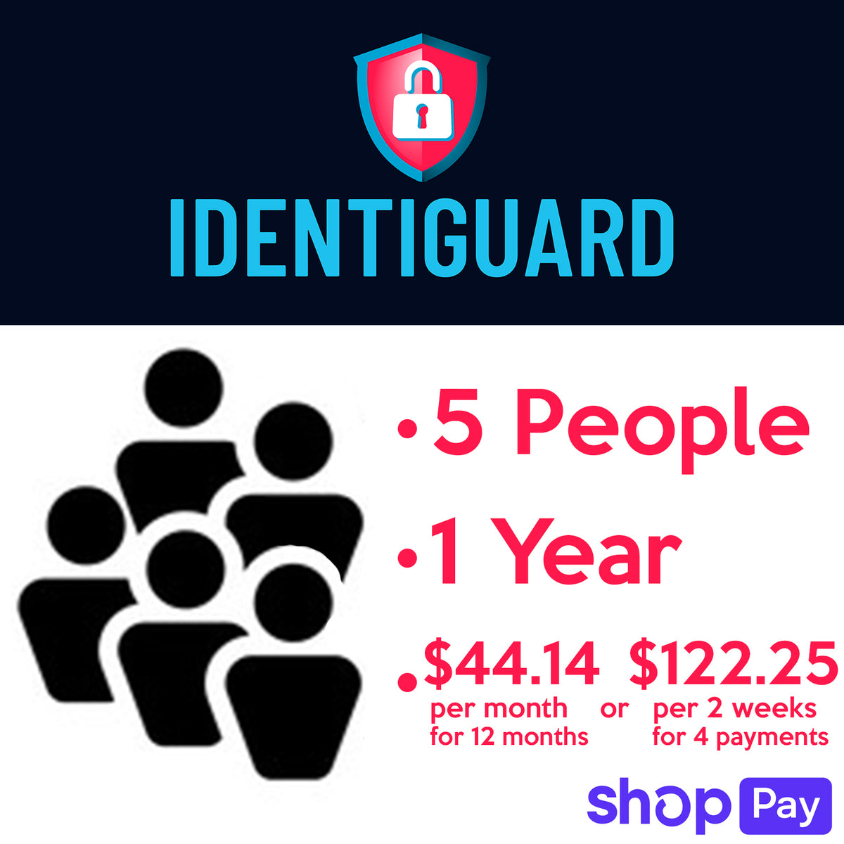 5 Person Data Removal 1-Year ShopPay Plan